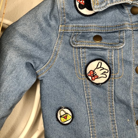 DISNEY Denim Jacket Kids Jean Jacket with Patches - Picture 4 of 7